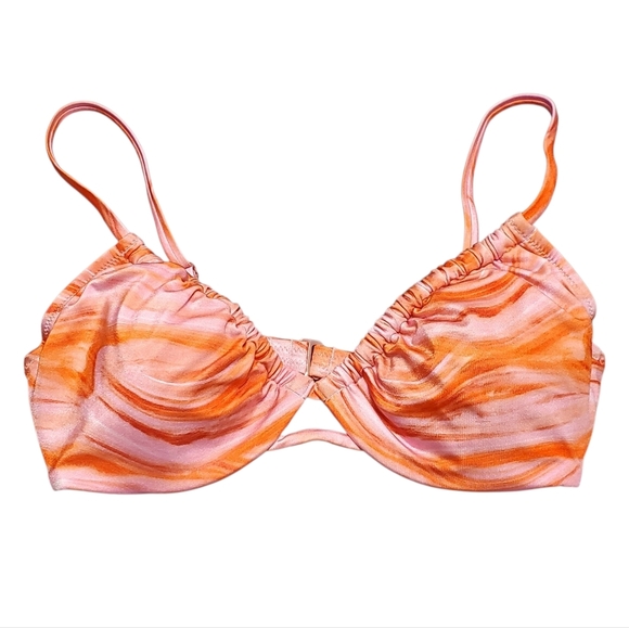 NWT Shade & Shore Women's Upside Down Triangle Swirl Bikini Swim Top 34C - Picture 2 of 4
